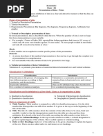 11 Economics - Presentation of Data - Notes