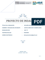 Proyecto de Indagación. Deyvi