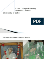 Rajkumari Amrit Kaur College of Nursing Lajpat Nagar, New Delhi-1100024 (University of Delhi)