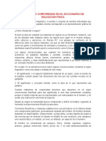 LA PALABRA CORPOREIDAD EN EL DICCIONARIO DE EDUCACIÓN FÍSICA