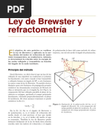 Ley de Brewster y Refractometr Ia: Principio Del M Etodo