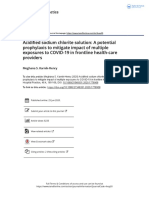 Acidified Sodium Chlorite Solution A Potential Prophylaxis To Mitigate Impact of Multiple Exposures To COVID 19 in Frontline Health Care Providers