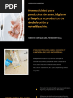 Normatividad para Productos de Aseo, Higiene y Limpieza o Productos de Desinfección y Esterilización