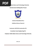 Contract Ammendment #1 AASTU - Additional Advance