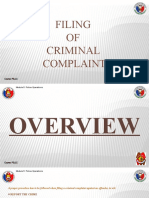 PSJLC - PPT Presentation Filing of Criminal Complaint