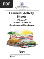 Learners' Activity Sheets: Filipino 7