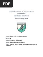 Análisis Crítico Sobre Seguridad Ciudadana en Huánuco Bardon Dionicio Mirko Emilio