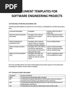 Document Templates For Software Engineering Projects