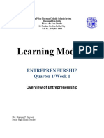 Learning Module: Entrepreneurship Quarter 1/week 1