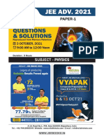 JEE Advanced 2021 Paper 1 and 2 Paper - Solution