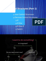 Control Structures (Part 1) : Java Control Structures Decision Control Structures If If-Else If-Else-If Switch