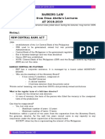 Banking Law Notes From Dean Abella's Lectures AY 2018-2019: New Central Bank Act