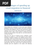 Advantages of Accelerating Cloud Migration in Financial Services