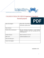 COLLEGE OF HEALTH SCIENCE Department of Anesthesia Research Proposal