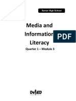 Media and Information Literacy: Quarter 1 - Module 3