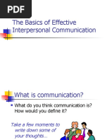 The Basics of Effective Interpersonal Communication