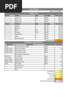 Cost Sheet