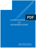 Clasificación de La Interpretación