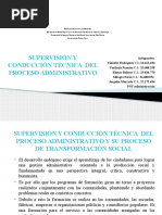 Supervision y Conduccion Tecnica Del Proceso Administrativo y Su Proceso de Transformacion Social