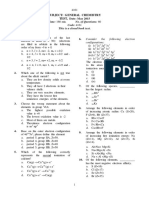 Subject: General Chemistry Test,: Date: May 2015