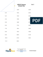 UPCAT Science Answer Key Set 3