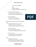 AFFECT/ EFFECT Exercise: Your Essay Affected Me More Than Your Speech