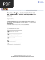 I Hear and I Forget I See and I Remember I Do and I Understand Putting Learning Models Into Practice