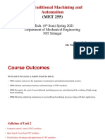 Non-Traditional Machining and Automation: B.Tech. (4 Sem) Spring 2021 Department of Mechanical Engineering NIT Srinagar