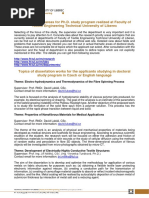 Actual Topics For PHD Study Programme