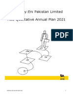 Eni Pakistan - HSE Qualitative Annual Plan 2021