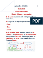 Ciencias Ficha #5 El Ciclo Del Agua y Sus Estados.