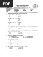 Soal MTK Uas Sem Ganjil KLS 7