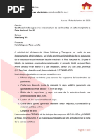 Certificación de Espesores de Pavimento, Marginal Ruta 39