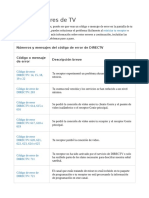 Resolver Errores de TV: Números y Mensajes Del Código de Error de DIRECTV Código o Mensaje de Error Descripción Breve