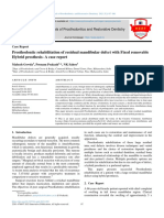 Prosthodontic Rehabilitation of Residual Mandibular Defect With Fixed Removable Hybrid Prosthesis-A Case Report