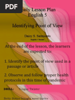 Daily Lesson Plan English 5 Identifying Point of View Daily Lesson Plan English 5 Identifying Point of View