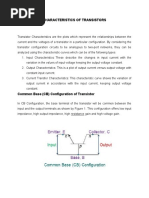 Characteristics of Transistors