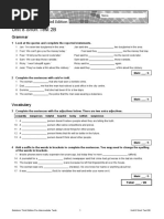 Unit 8 Short Test 2B: Grammar