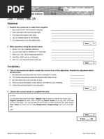 Unit 1 Short Test 2A: Grammar