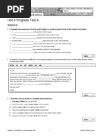 Sol3e Preint U6 Progress Test A