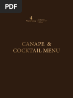 Canape Cocktail Menu