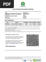 Covid 19 National Vaccination Certificate: Doses Administered