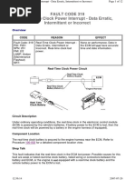 Fault Code 319 Real-Time Clock Power Interrupt - Data Erratic, Intermittent or Incorrect