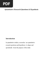 Quantitative Research Questions & Hypothesis