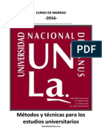 Metodos y Tecnicas para Los Estudios Universitarios