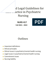 Legal and Ethical Issues in Psychiatric Nursing Fall 2021 - 2022