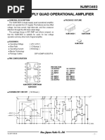 NJM13403 Single Supply Quad Operational Amplifier: General Description Package Outline