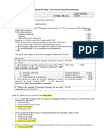 Assignment 01 Petty Cash Fund Bank Reconciliation