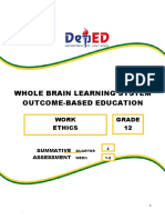 Whole Brain Learning System Outcome-Based Education: Grade 12 Work Ethics