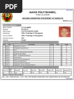 Auchi Polytechnic,: Second Semester Statement of Results